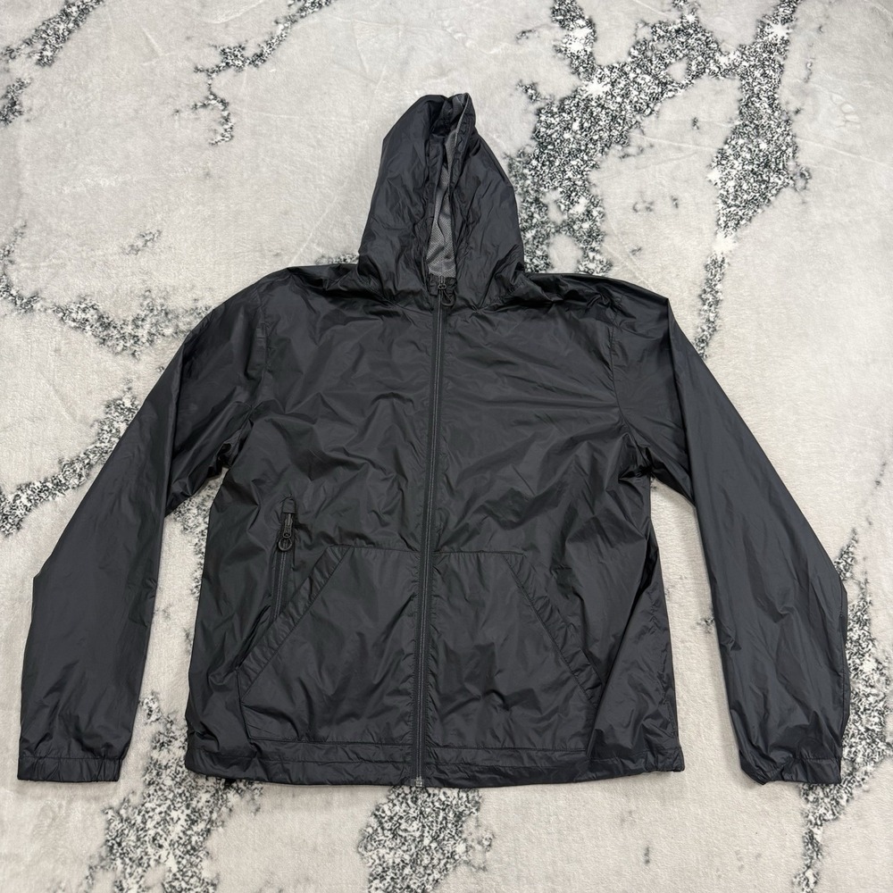 Tavik Mens XXL Black Lightweight Hooded Windbreaker Jacket Full Zip Rain Utility